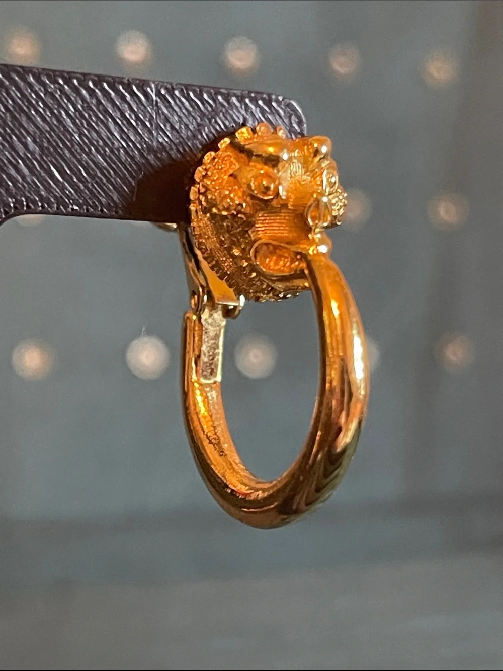 *RARE* Vendome Chimera Ouroboros Gold-Plated Hoop Clip On Earrings